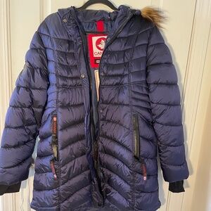 CANADA Weathergear, Navy Blue, XL, mid length puff jacket